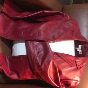 Red leather jacket